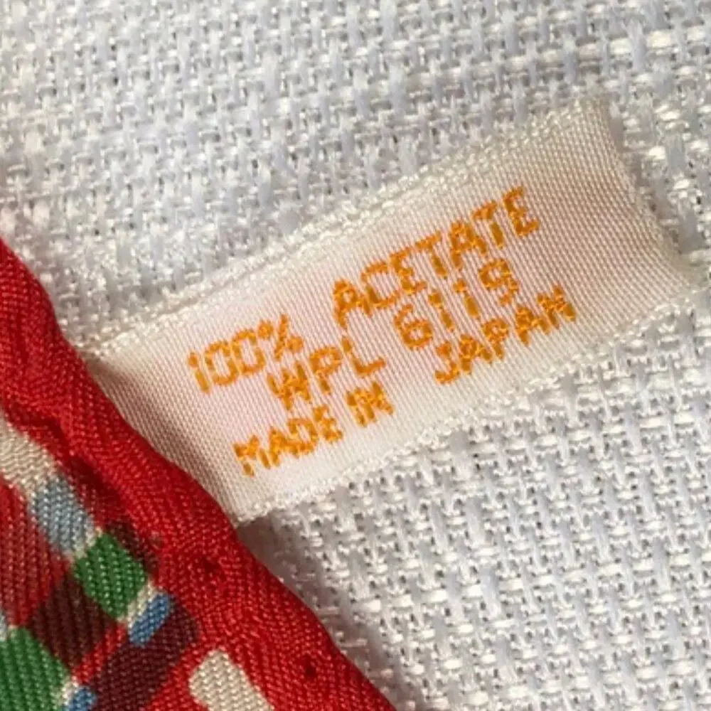 Vintage Japanese plaid oblong scarf - cream, red, green, blue